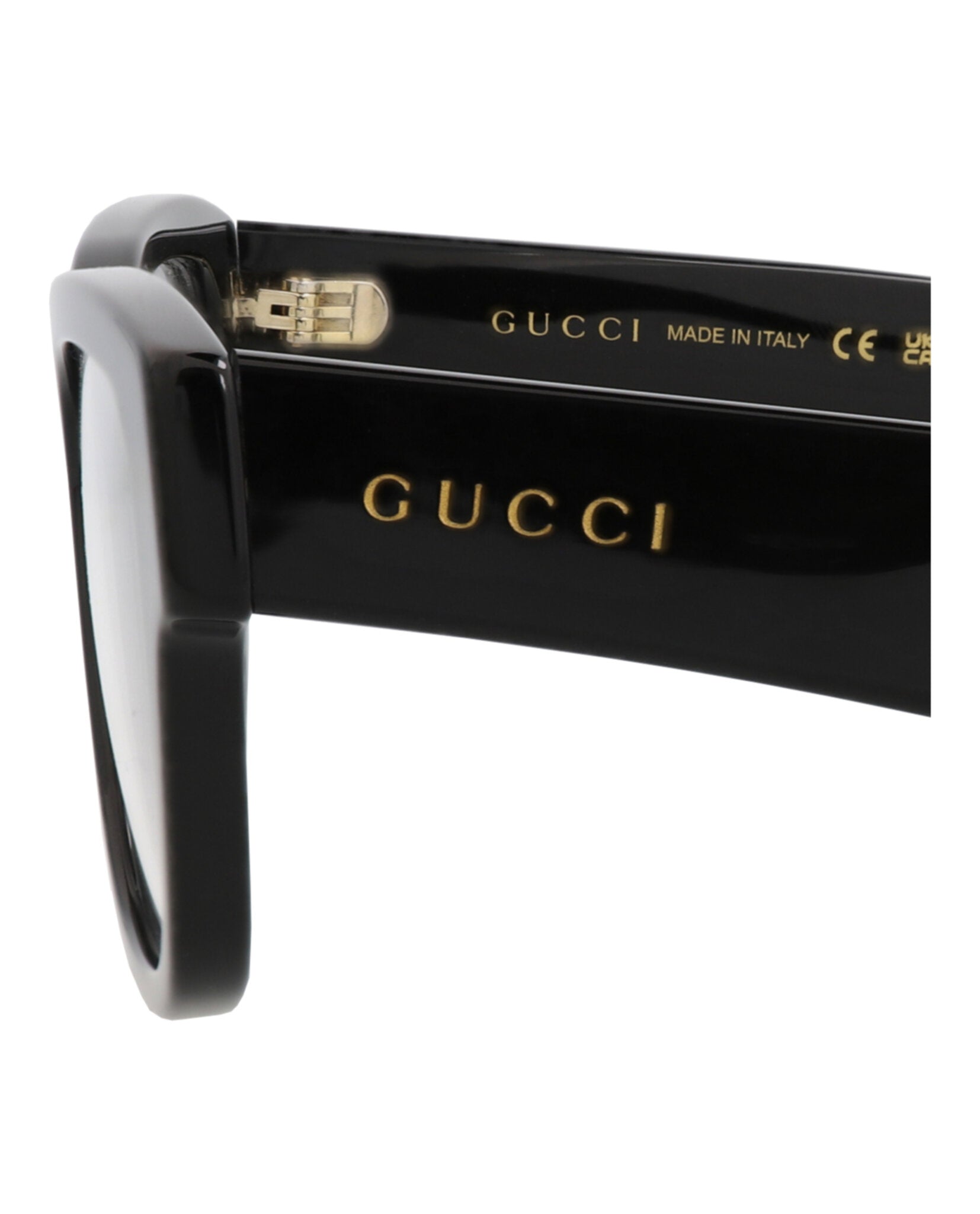Gucci Mens Square/Rectangle Black Black Transparent Fashion Designer Eyewear
