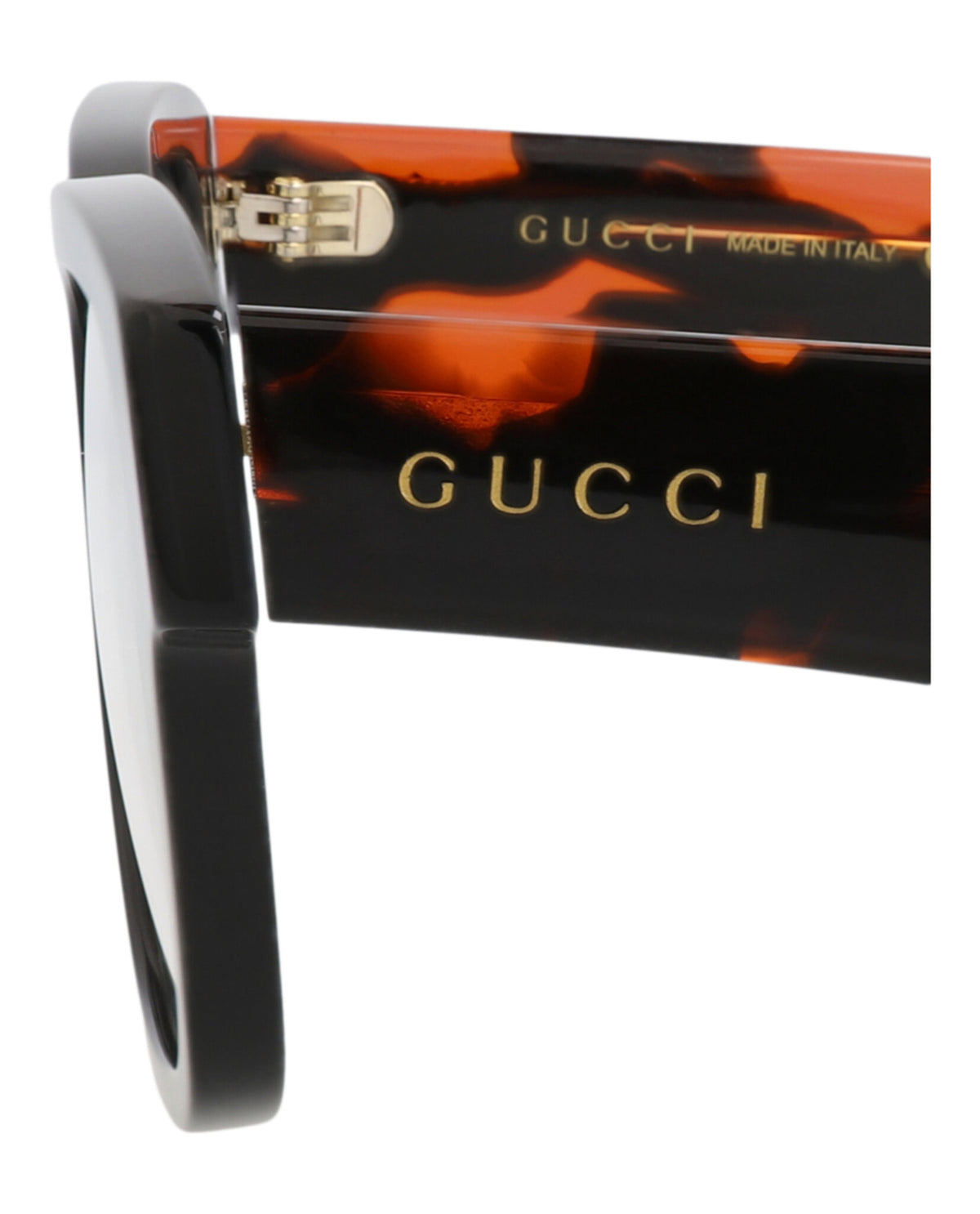 Gucci Mens Square/Rectangle Black Havana Transparent Fashion Designer Eyewear