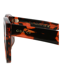 Gucci Mens Square/Rectangle Havana Havana Brown Fashion Designer Eyewear