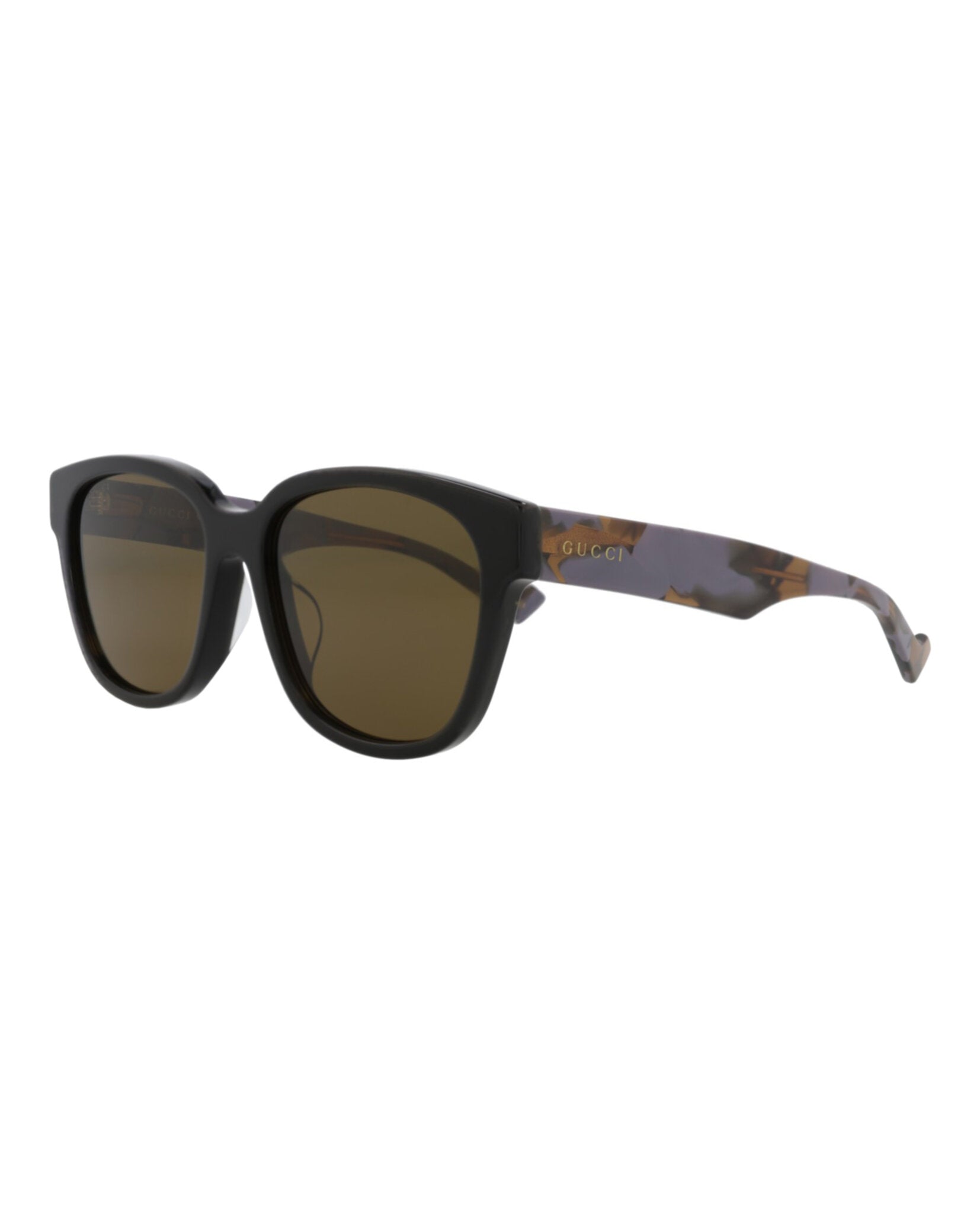 Gucci Gucci Mens Square/Rectangle Black Havana Brown Fashion Designer Eyewear