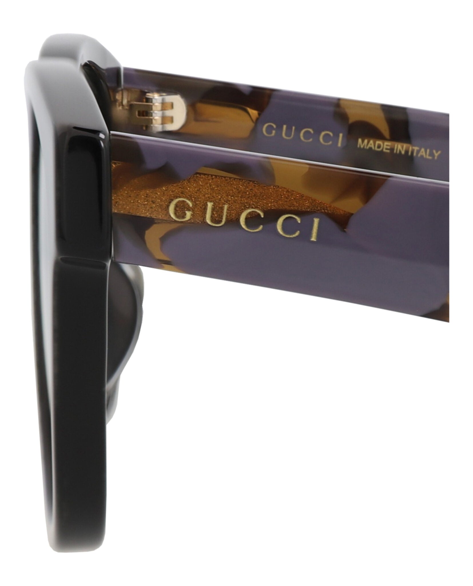 Gucci Gucci Mens Square/Rectangle Black Havana Brown Fashion Designer Eyewear