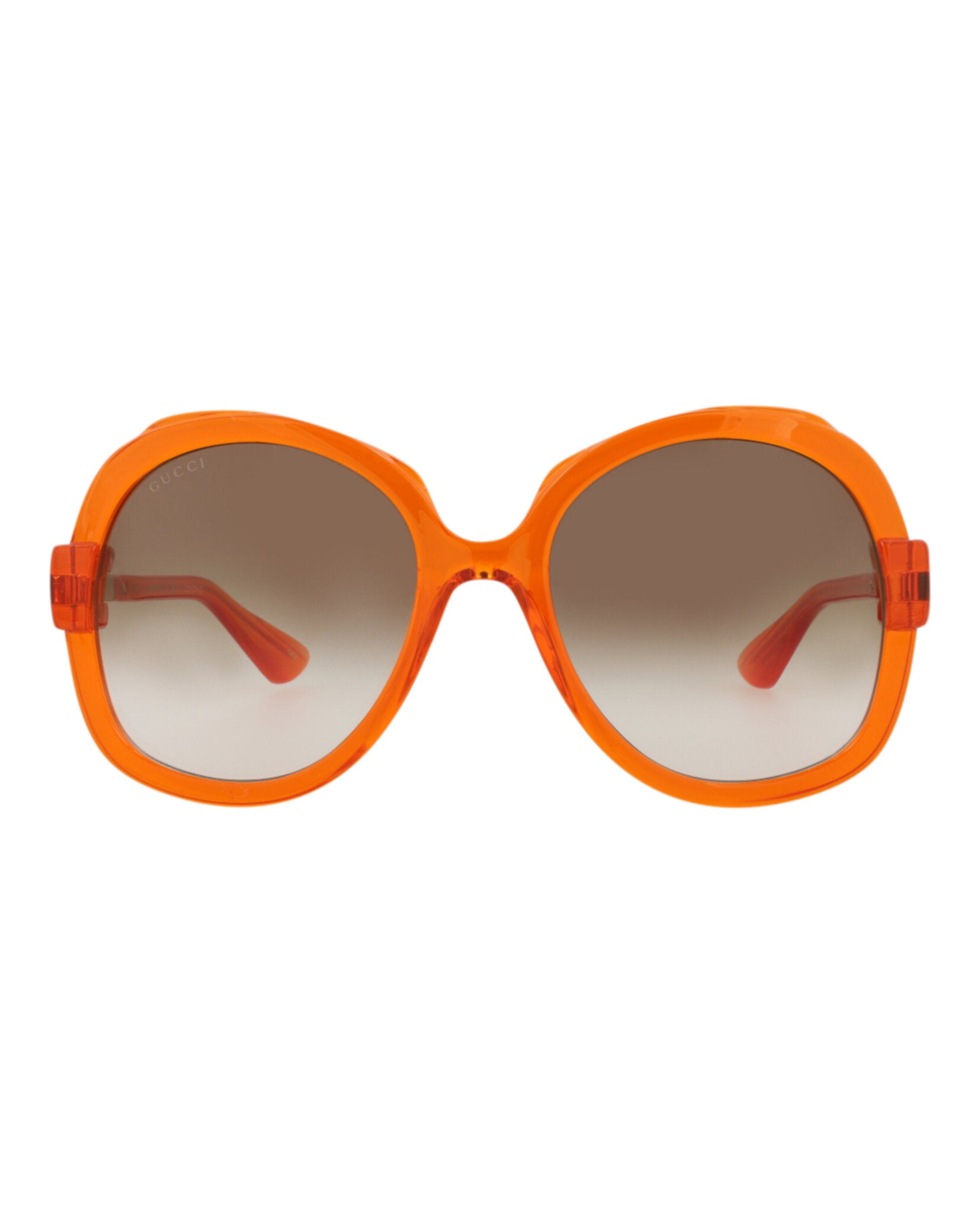 Gucci Gucci Womens Round/Oval Orange Orange Brown Fashion Designer Eyewear