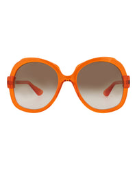 Gucci Gucci Womens Round/Oval Orange Orange Brown Fashion Designer Eyewear