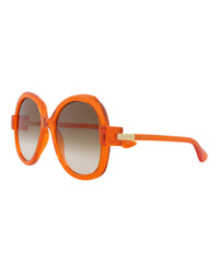 Gucci Gucci Womens Round/Oval Orange Orange Brown Fashion Designer Eyewear
