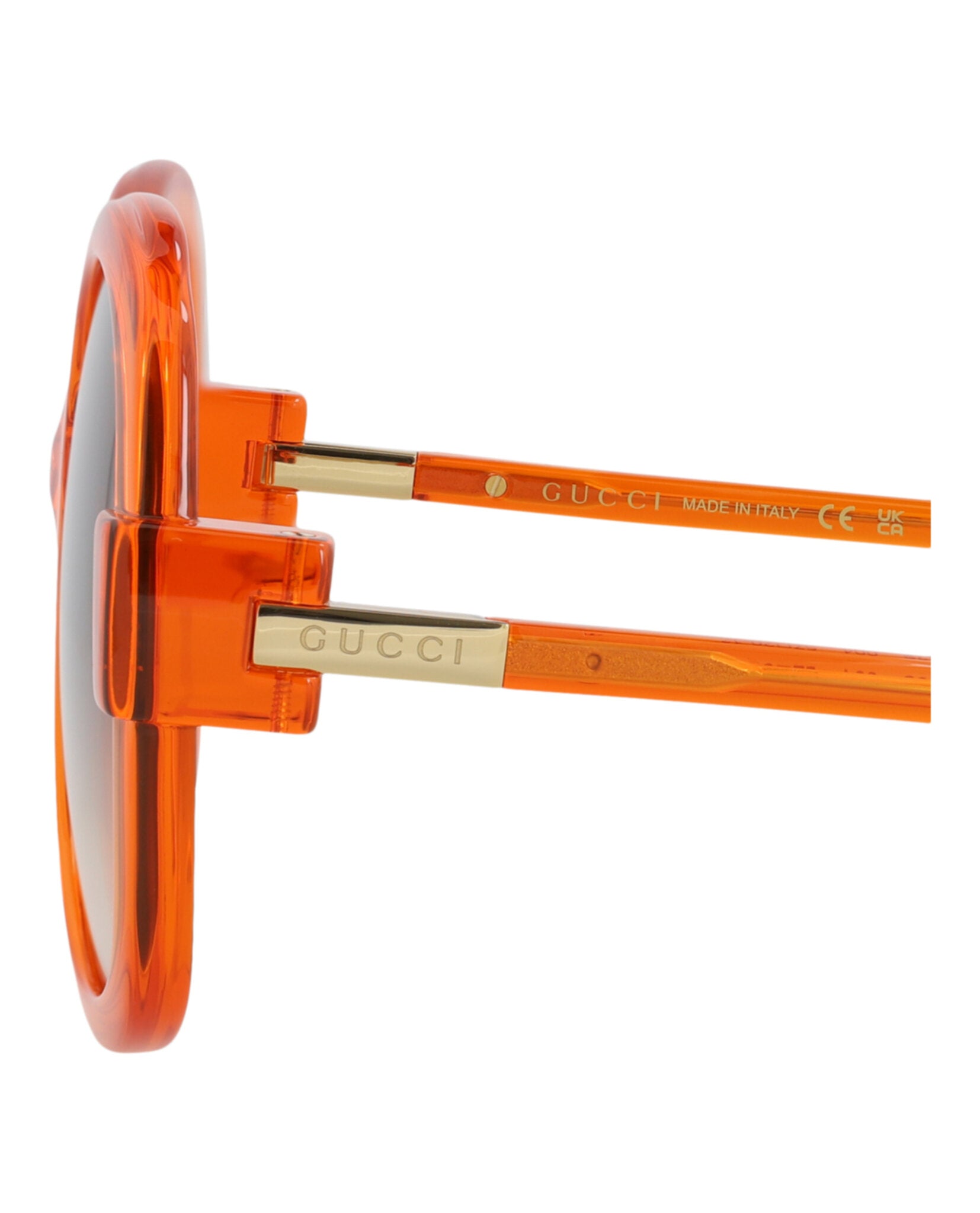 Gucci Gucci Womens Round/Oval Orange Orange Brown Fashion Designer Eyewear