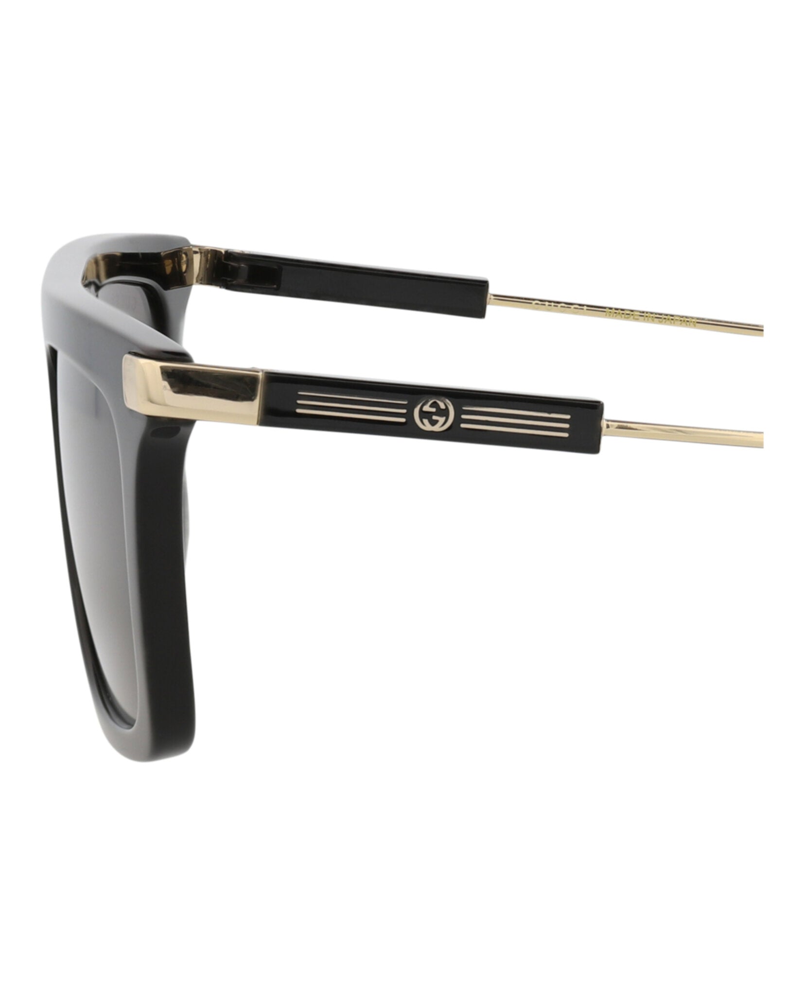 Gucci Mens Square/Rectangle Black Gold Grey Fashion Designer Eyewear