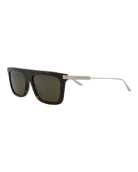 Gucci Gucci Mens Square/Rectangle Havana Silver Green Fashion Designer Eyewear