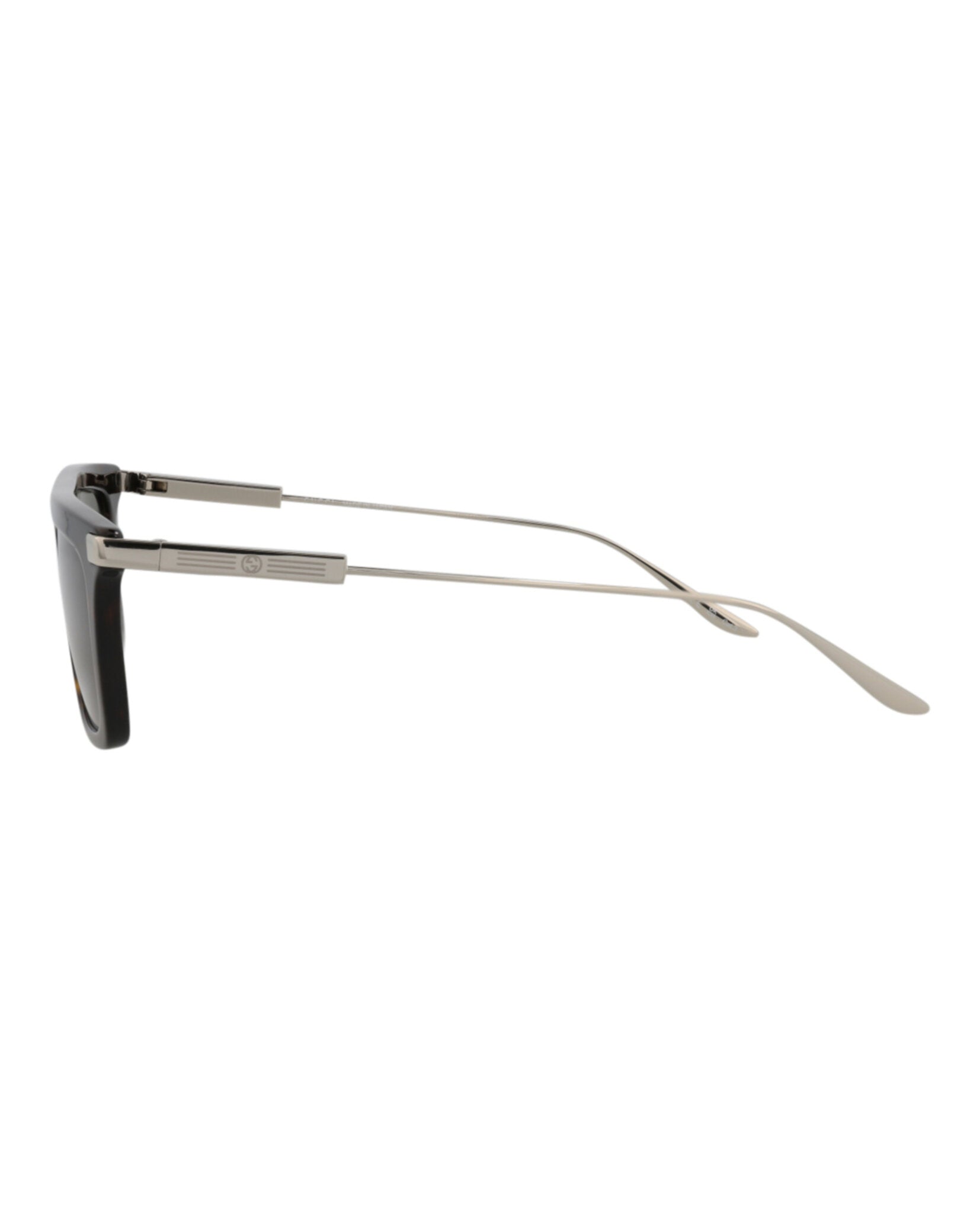 Gucci Gucci Mens Square/Rectangle Havana Silver Green Fashion Designer Eyewear