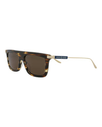 Gucci Mens Square/Rectangle Havana Gold Brown Fashion Designer Eyewear
