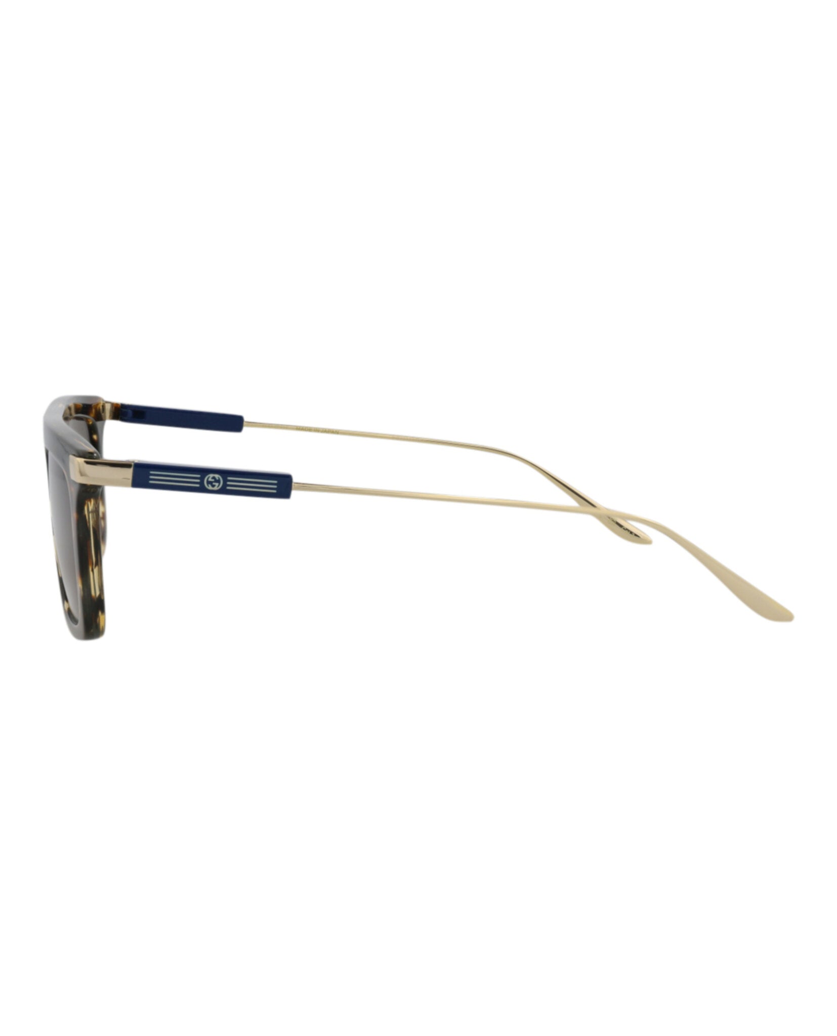 Gucci Mens Square/Rectangle Havana Gold Brown Fashion Designer Eyewear