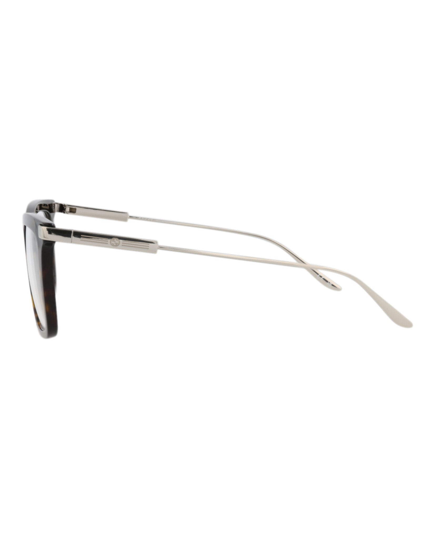 Gucci Gucci Mens Square/Rectangle Havana Silver Transparent Fashion Designer Eyewear