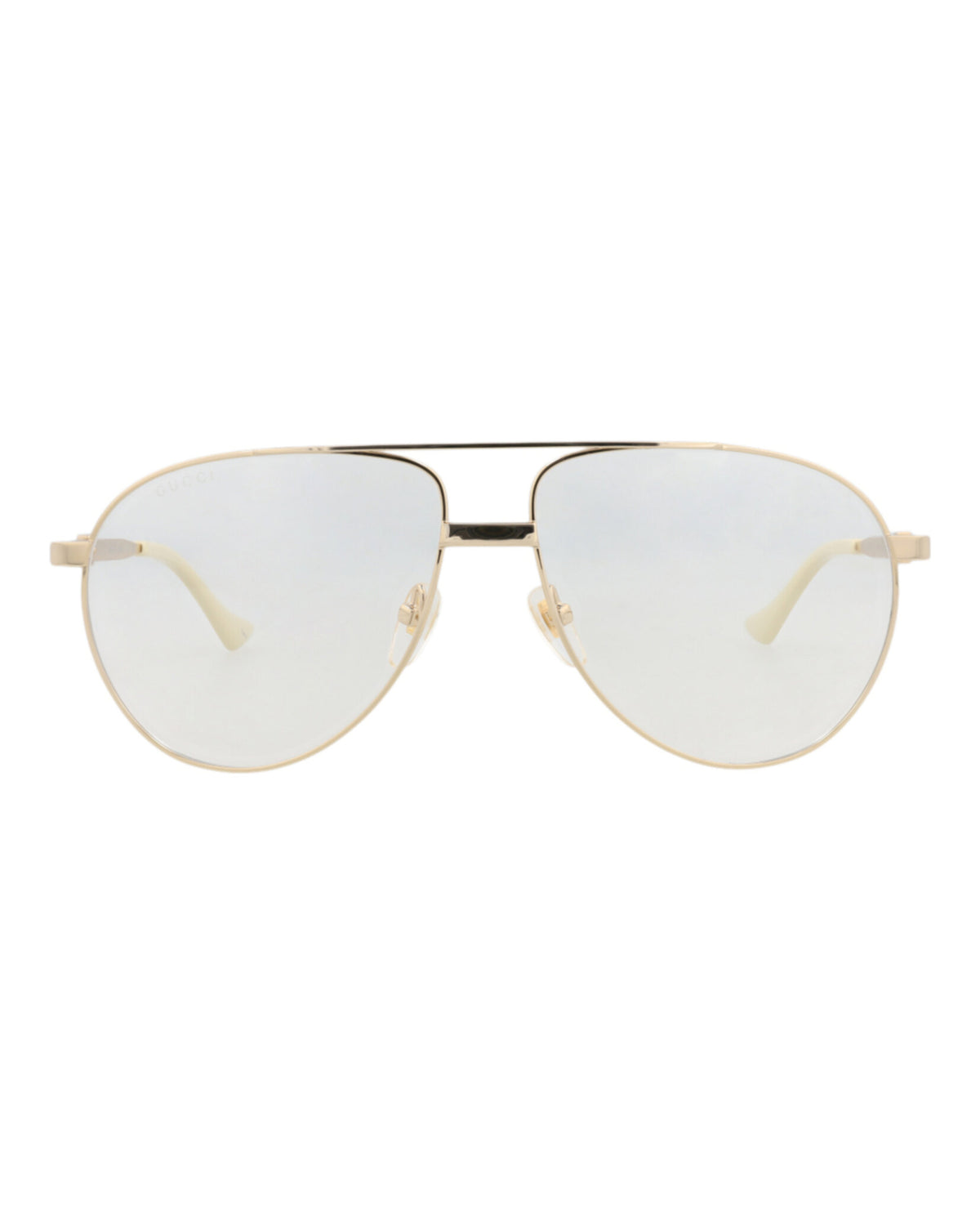 Gucci Gucci Mens Aviator Gold Gold Transparent Fashion Designer Eyewear