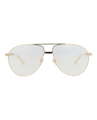 Gucci Gucci Mens Aviator Gold Gold Transparent Fashion Designer Eyewear