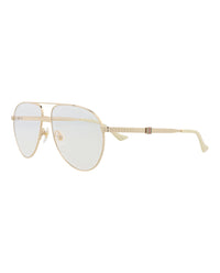 Gucci Gucci Mens Aviator Gold Gold Transparent Fashion Designer Eyewear