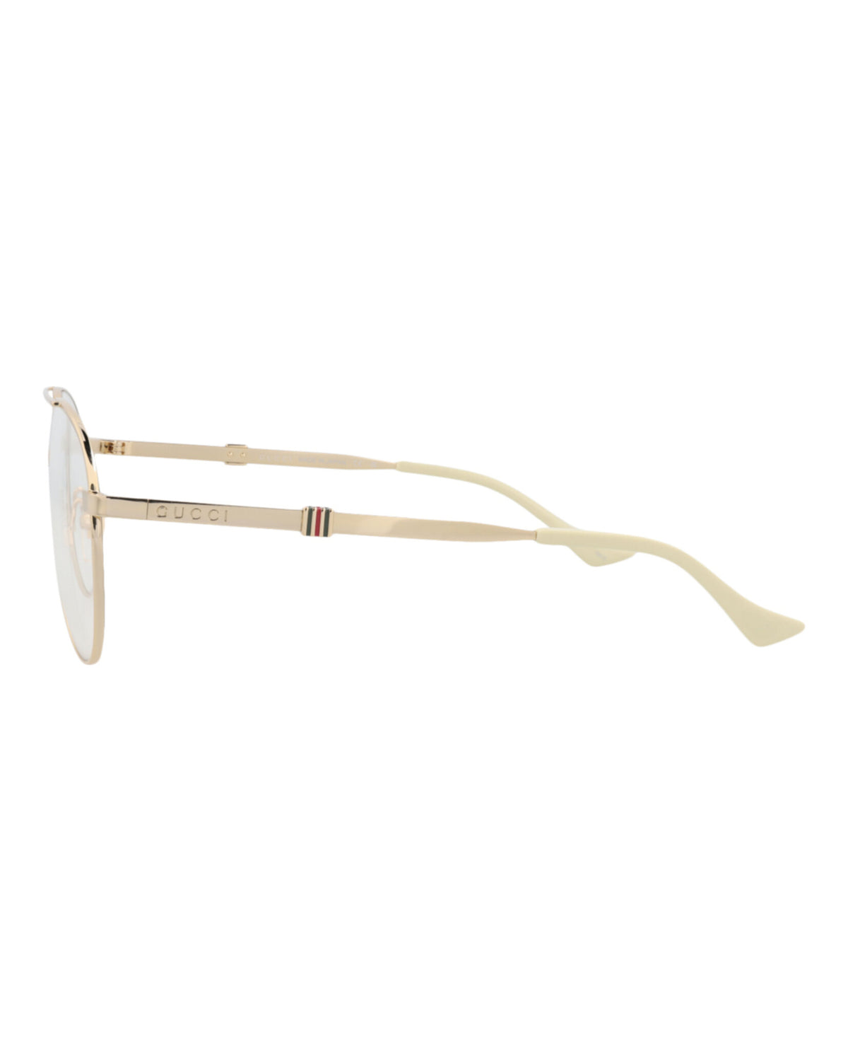 Gucci Gucci Mens Aviator Gold Gold Transparent Fashion Designer Eyewear