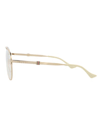 Gucci Gucci Mens Aviator Gold Gold Transparent Fashion Designer Eyewear