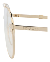 Gucci Gucci Mens Aviator Gold Gold Transparent Fashion Designer Eyewear