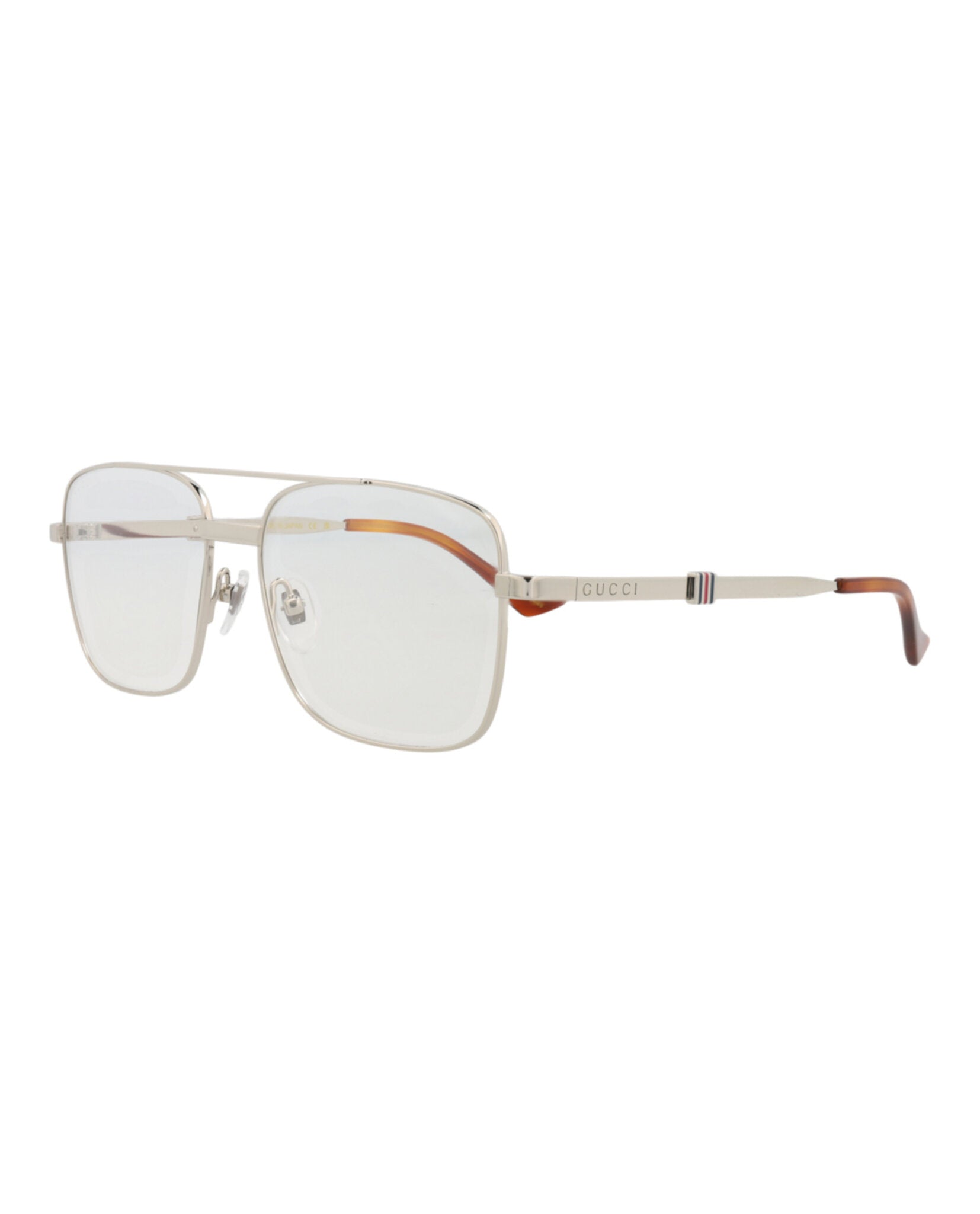 Gucci Gucci Mens Aviator Silver Silver Transparent Fashion Designer Eyewear