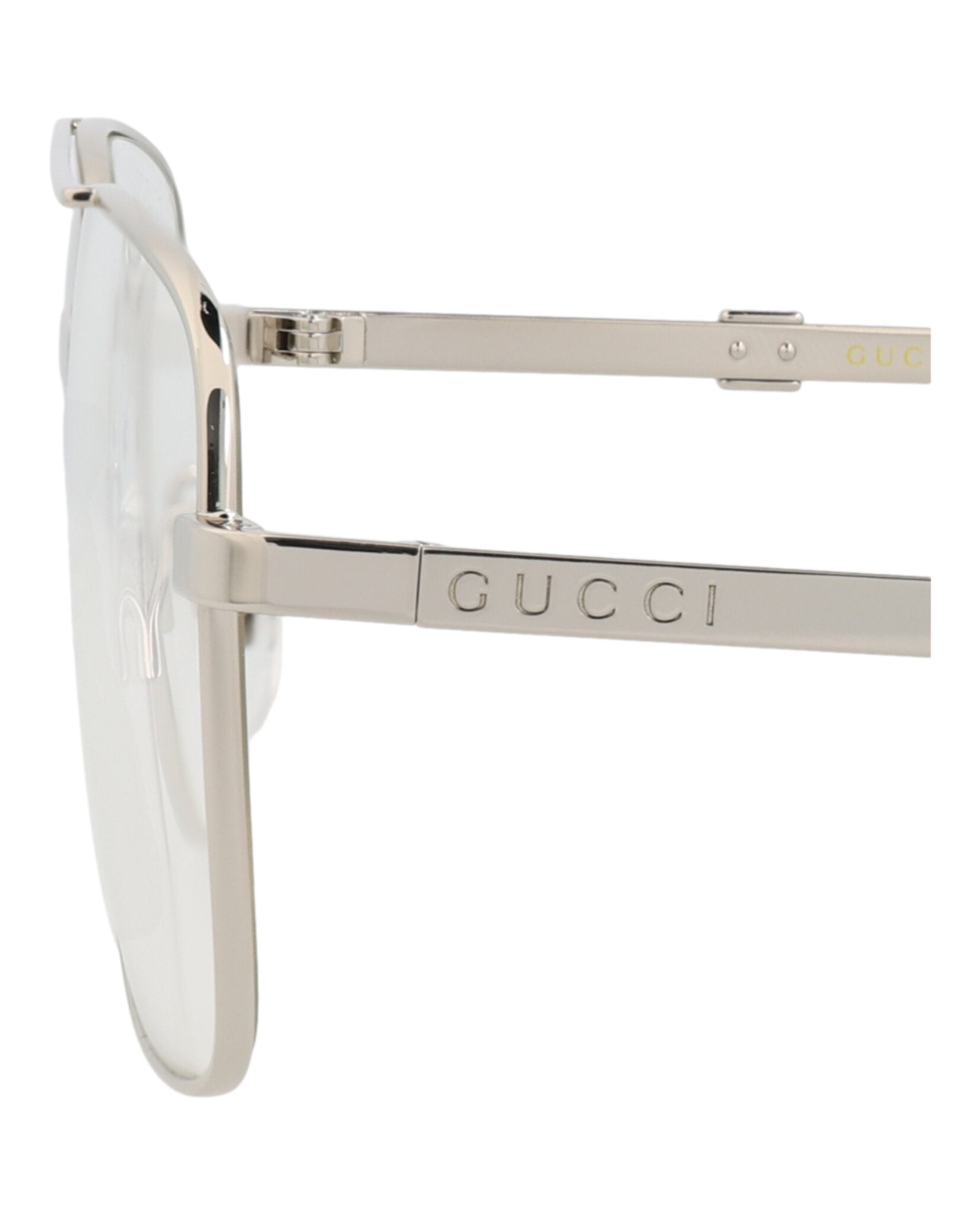 Gucci Gucci Mens Aviator Silver Silver Transparent Fashion Designer Eyewear