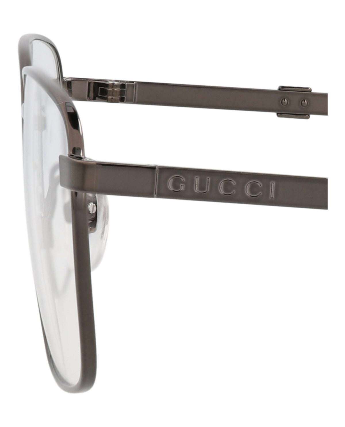 Gucci Mens Square/Rectangle Ruthenium Ruthenium Transparent Fashion Designer Eyewear