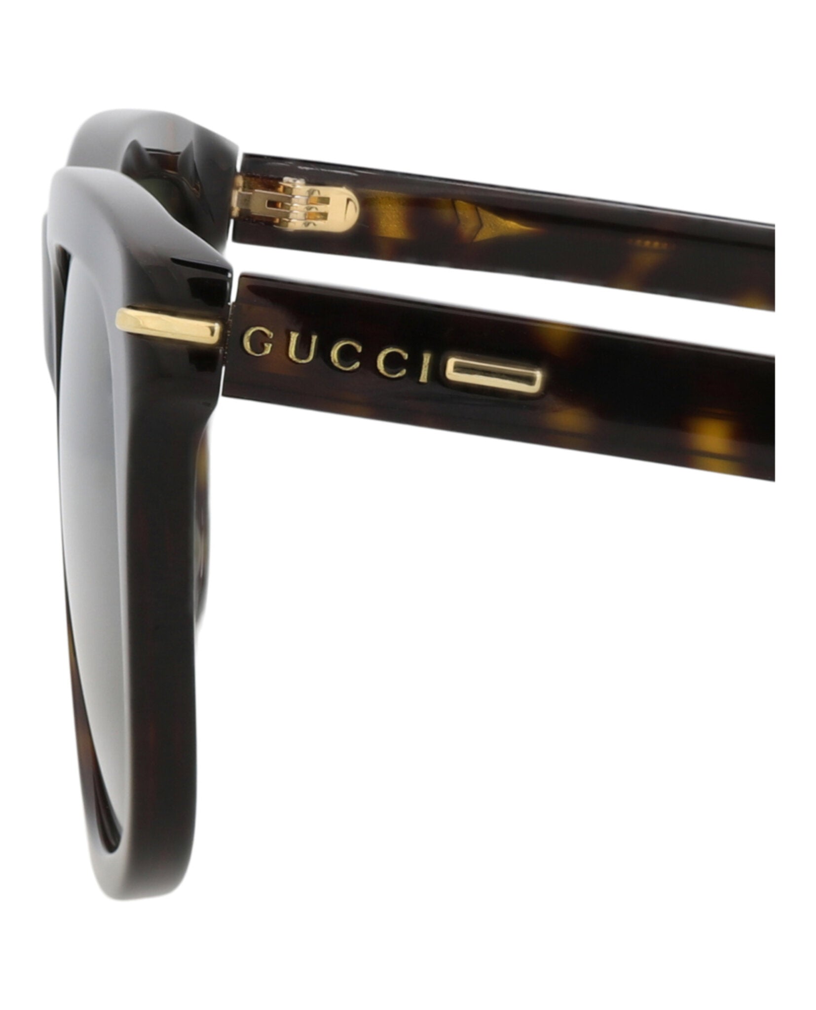 Gucci Gucci Mens Square/Rectangle Havana Havana Green Fashion Designer Eyewear