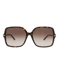 Gucci Womens Square/Rectangle Havana Havana Brown Fashion Designer Eyewear