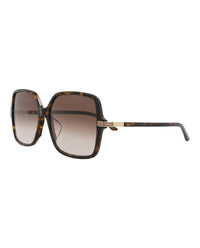Gucci Womens Square/Rectangle Havana Havana Brown Fashion Designer Eyewear