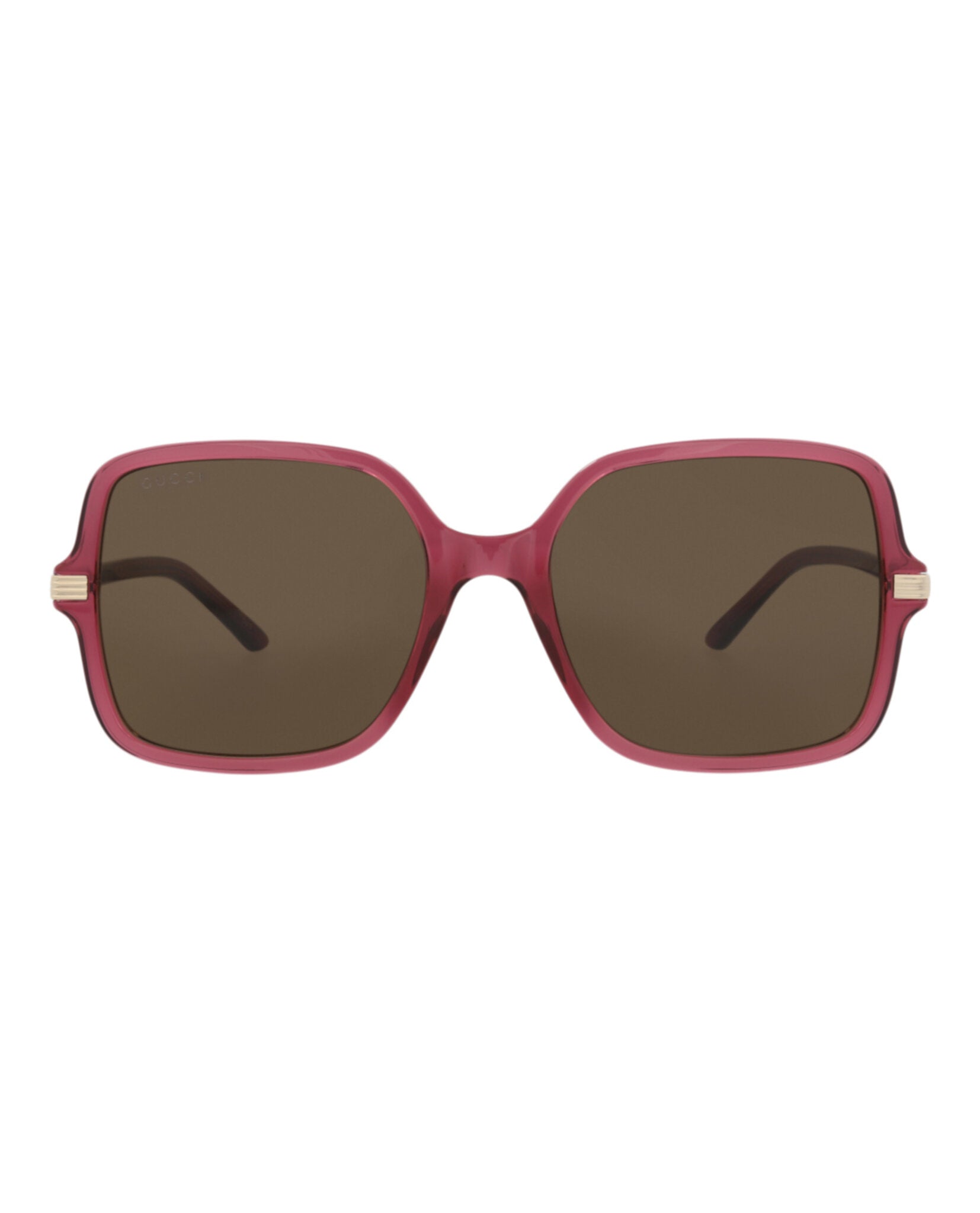Gucci Womens Square/Rectangle Burgundy Burgundy Brown Fashion Designer Eyewear