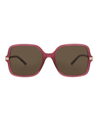 Gucci Womens Square/Rectangle Burgundy Burgundy Brown Fashion Designer Eyewear