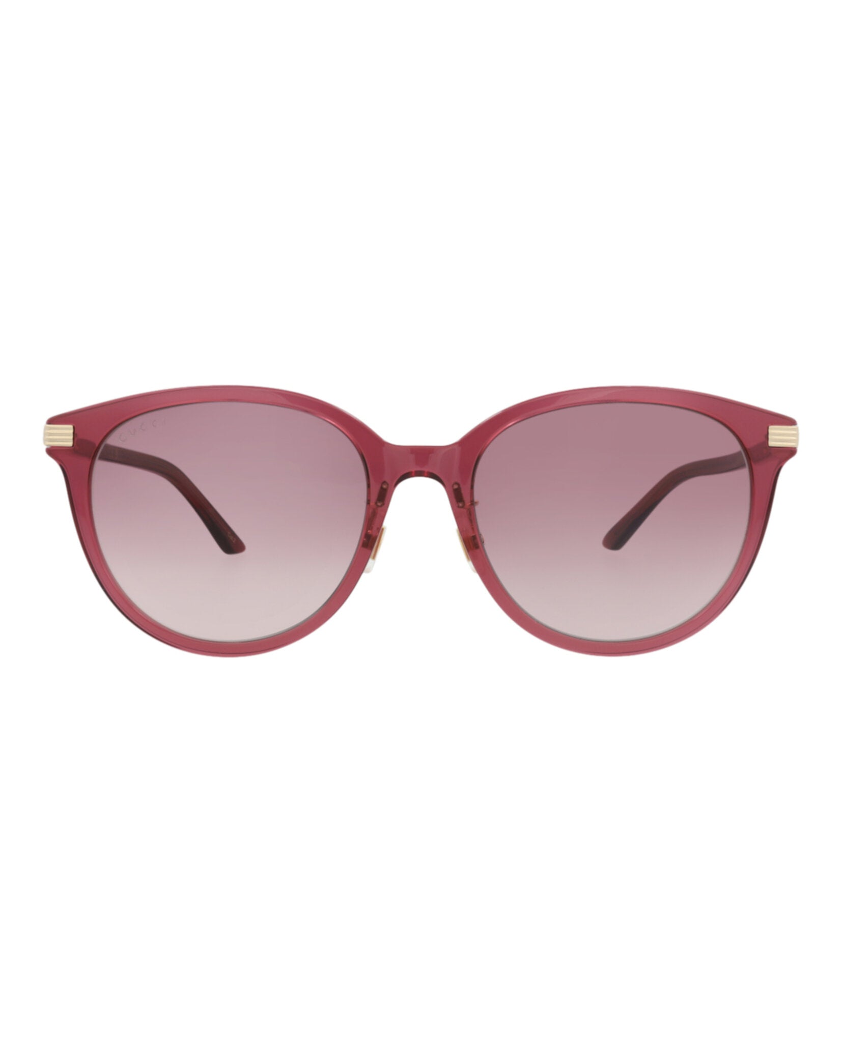 Gucci Womens Round/Oval Burgundy Burgundy Red Fashion Designer Eyewear
