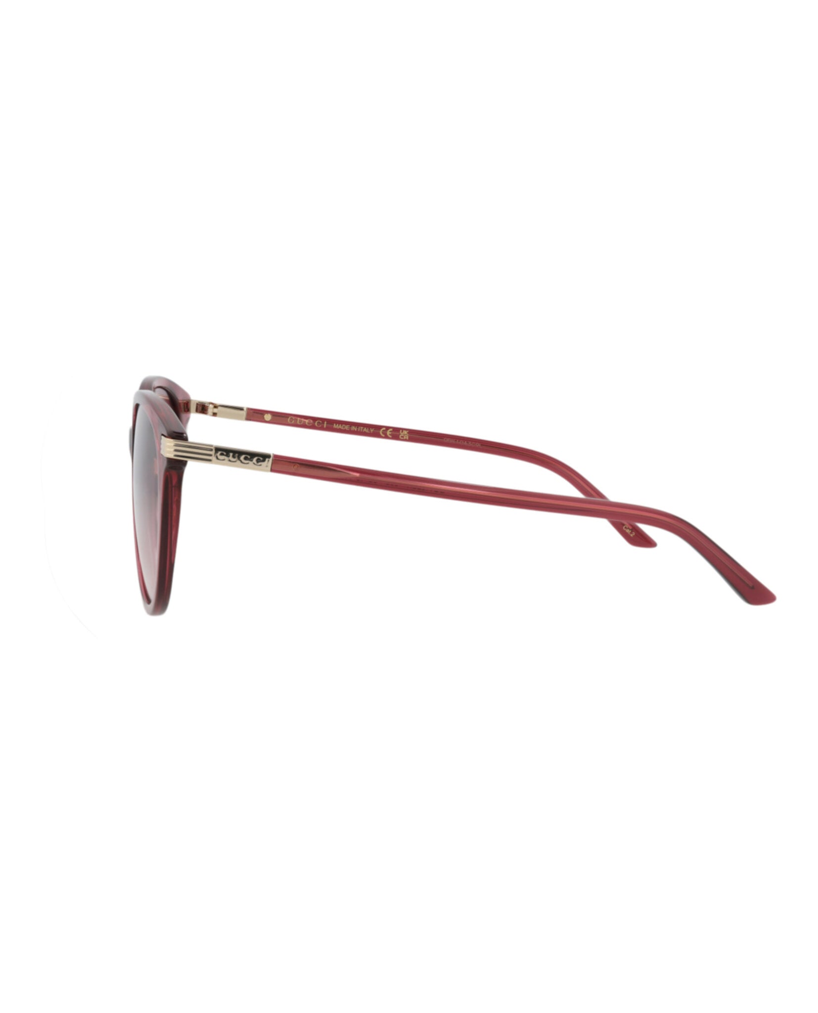 Gucci Womens Round/Oval Burgundy Burgundy Red Fashion Designer Eyewear