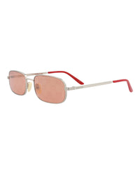 Gucci Mens Square/Rectangle Silver Silver Red Fashion Designer Eyewear