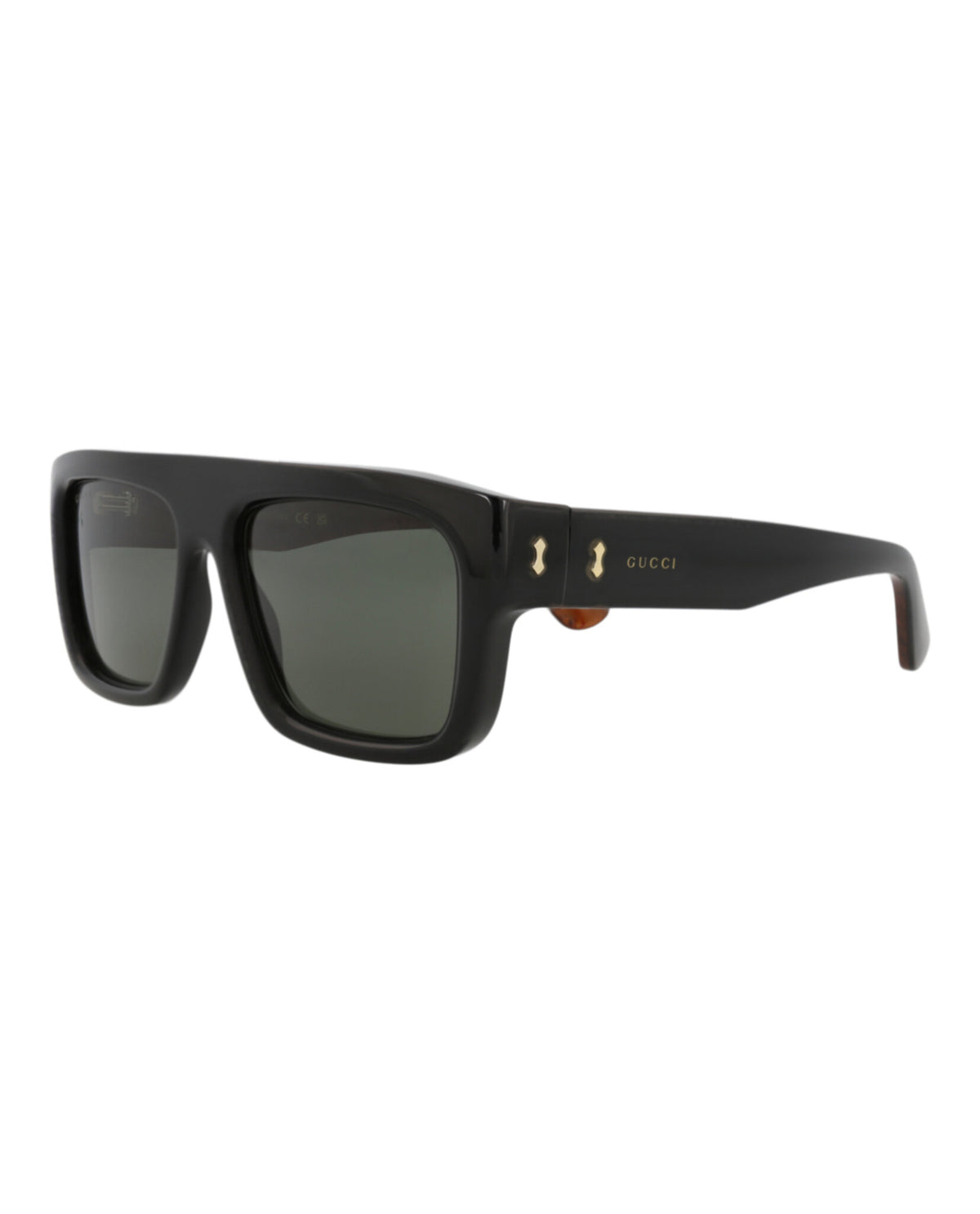 Gucci Mens Square/Rectangle Black Black Grey Fashion Designer Eyewear