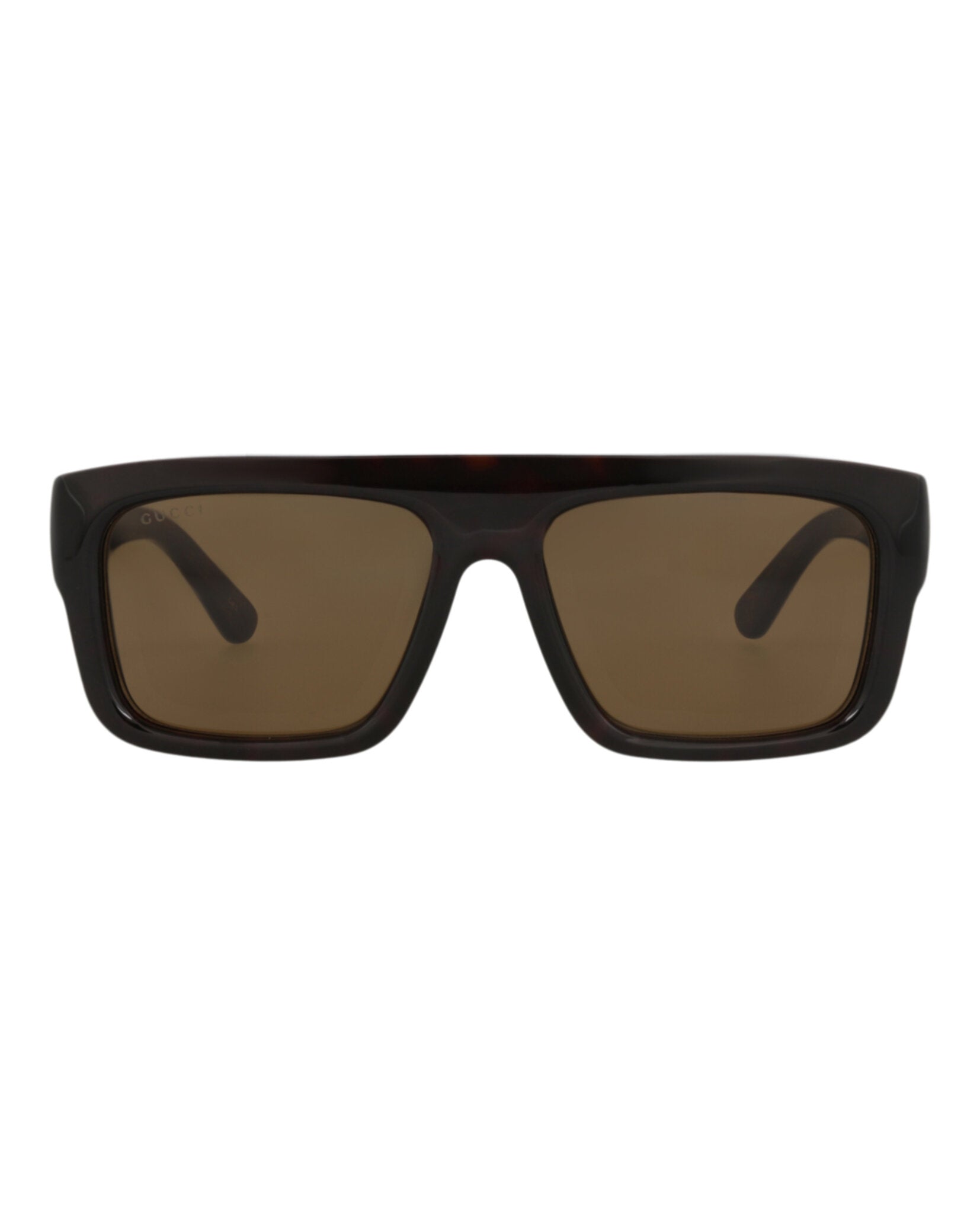 Gucci Mens Square/Rectangle Havana Havana Brown Fashion Designer Eyewear