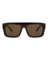 Gucci Mens Square/Rectangle Havana Havana Brown Fashion Designer Eyewear