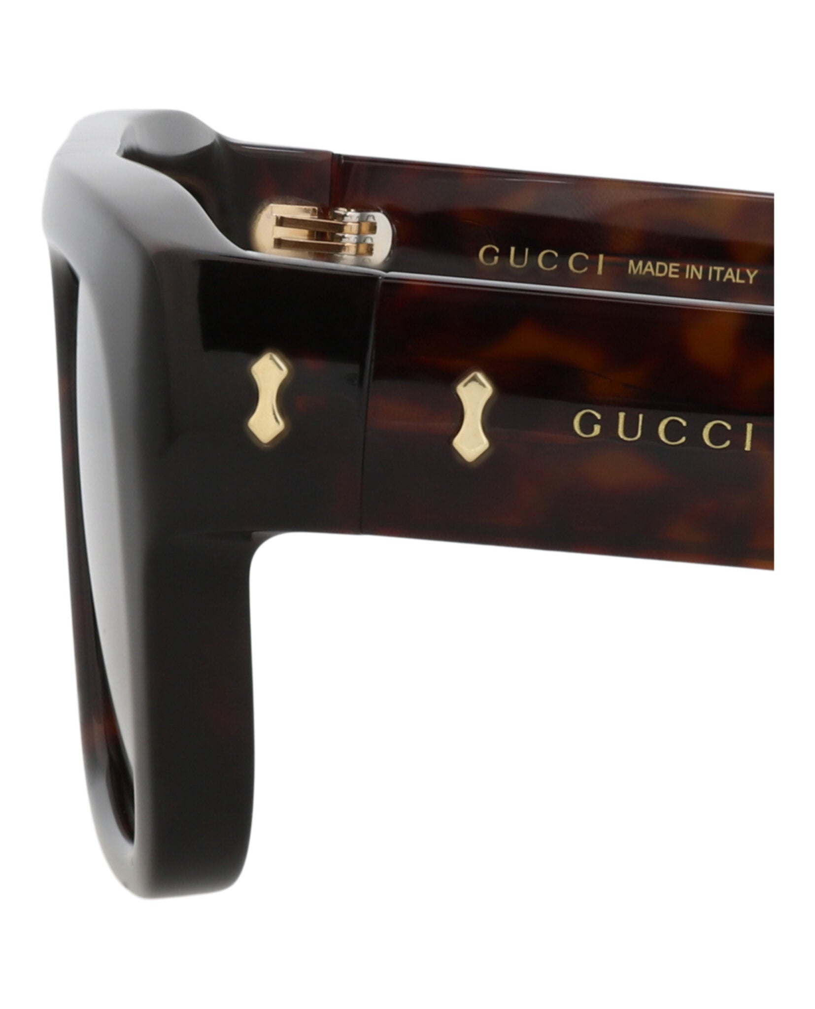 Gucci Mens Square/Rectangle Havana Havana Brown Fashion Designer Eyewear