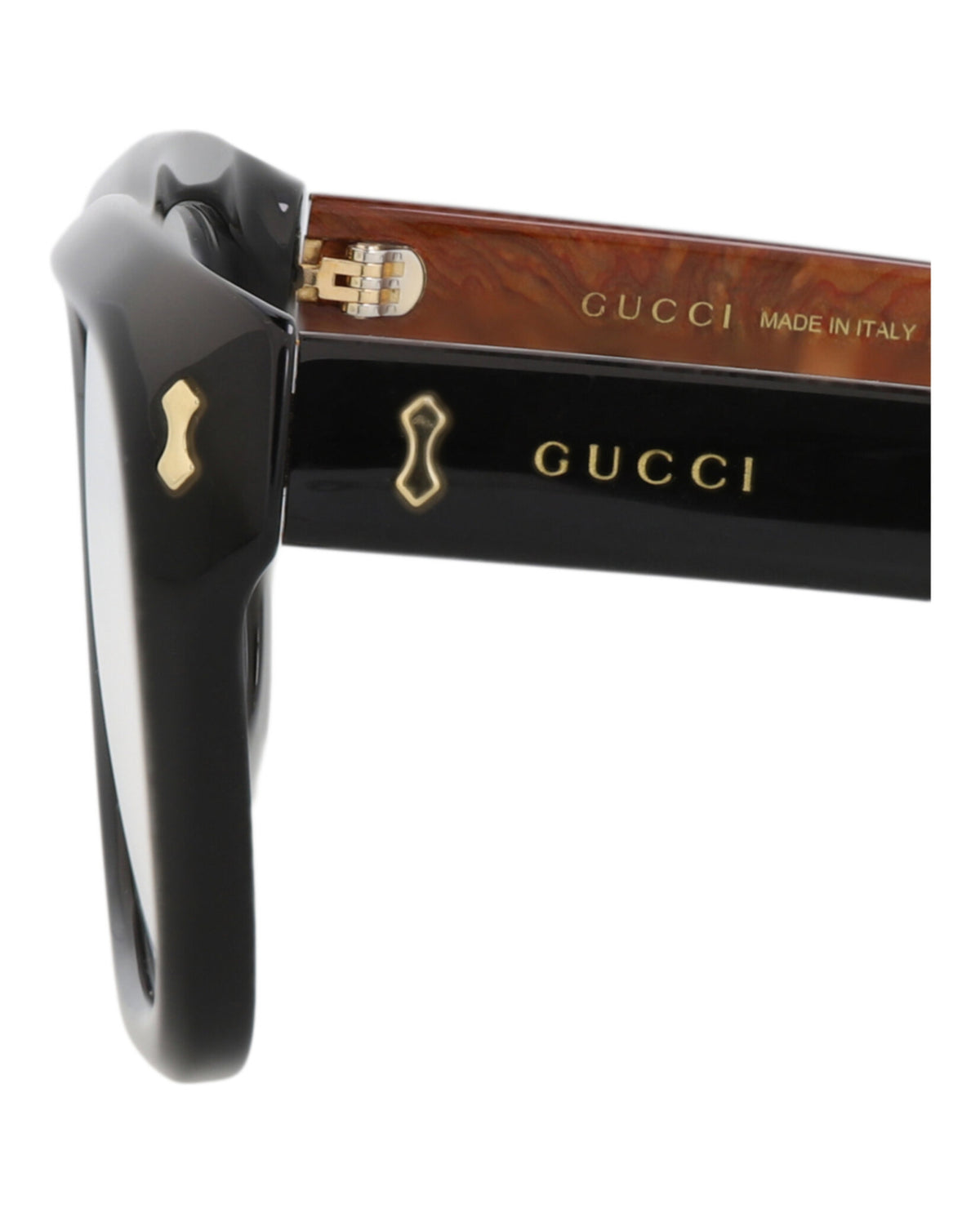Gucci Mens Square/Rectangle Black Black Transparent Fashion Designer Eyewear