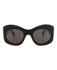 Gucci Unisex Shield/Wrap Black Black Grey Fashion Designer Eyewear