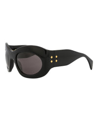 Gucci Unisex Shield/Wrap Black Black Grey Fashion Designer Eyewear