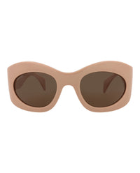 Gucci Unisex Shield/Wrap Pink Pink Brown Fashion Designer Eyewear