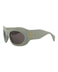 Gucci Unisex Shield/Wrap Green Green Grey Fashion Designer Eyewear