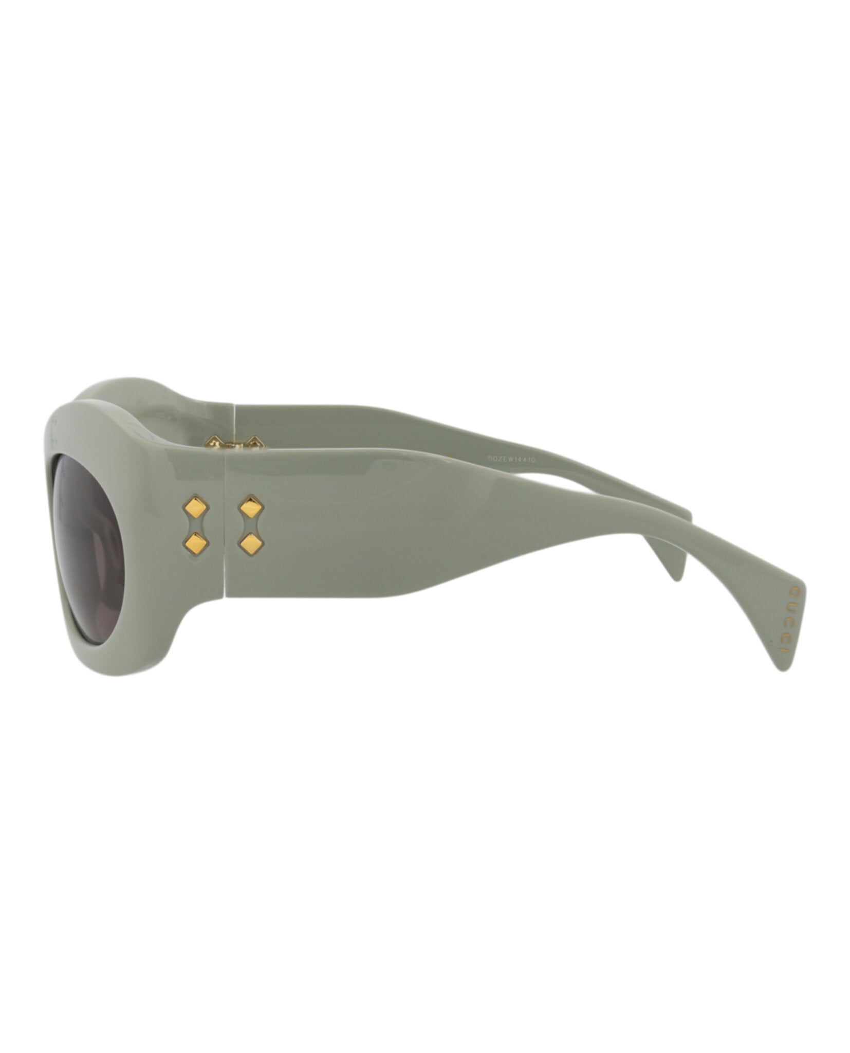 Gucci Unisex Shield/Wrap Green Green Grey Fashion Designer Eyewear
