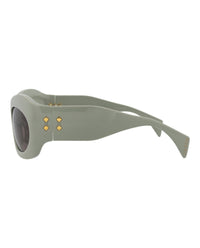 Gucci Unisex Shield/Wrap Green Green Grey Fashion Designer Eyewear