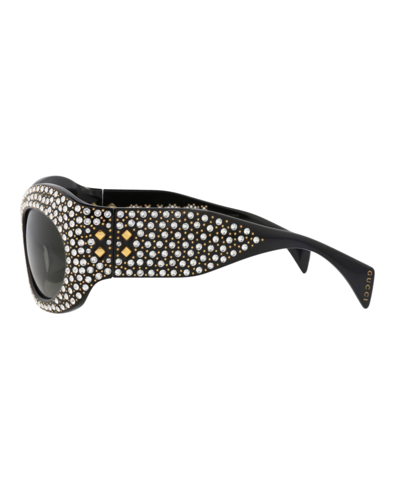 Gucci Gucci Unisex Shield/Wrap Black Black Grey Fashion Designer Eyewear