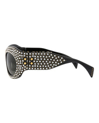 Gucci Gucci Unisex Shield/Wrap Black Black Grey Fashion Designer Eyewear