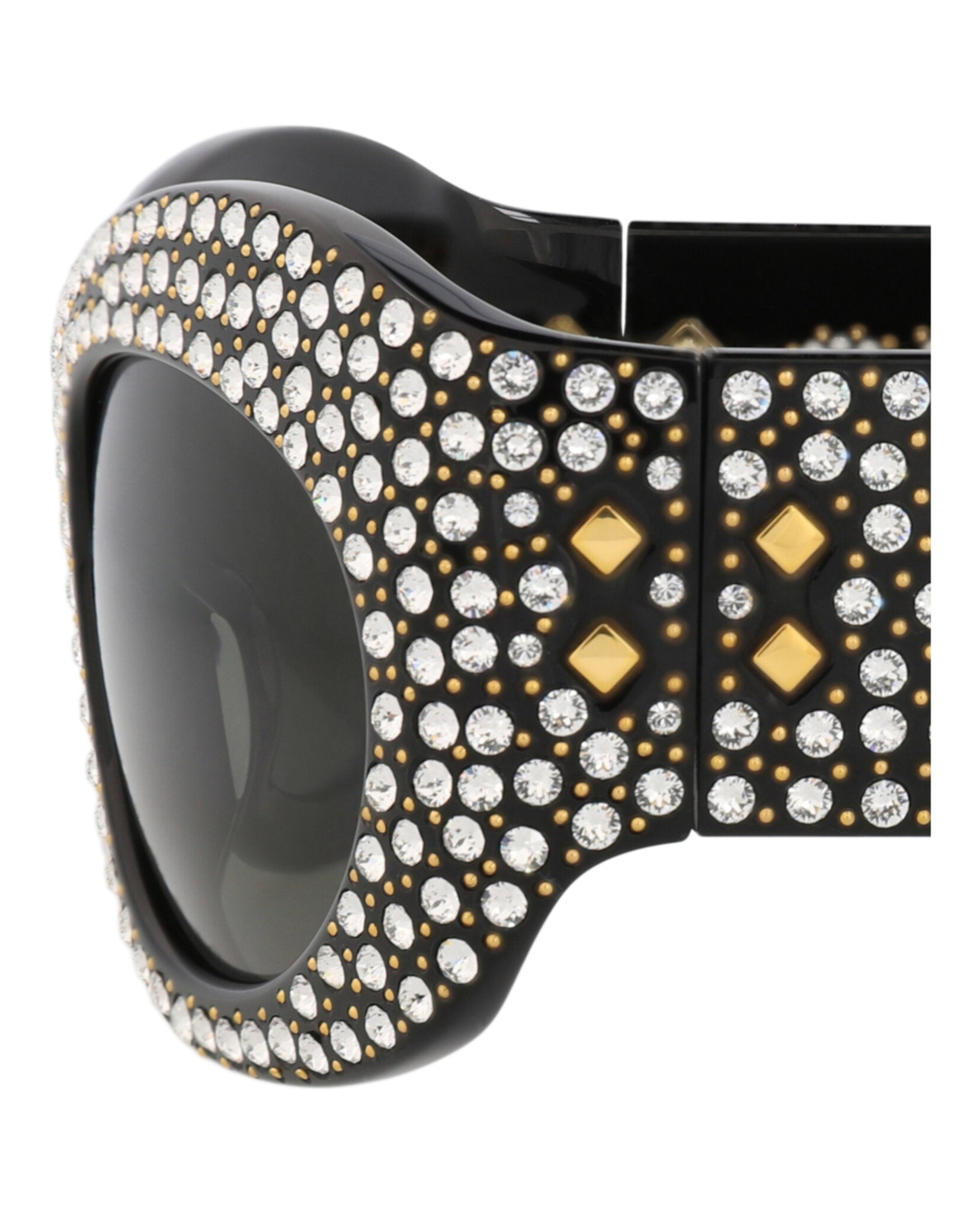 Gucci Gucci Unisex Shield/Wrap Black Black Grey Fashion Designer Eyewear