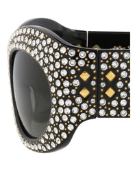 Gucci Gucci Unisex Shield/Wrap Black Black Grey Fashion Designer Eyewear