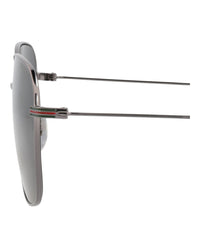 Gucci Gucci Mens Square/Rectangle Ruthenium Ruthenium Grey Fashion Designer Eyewear