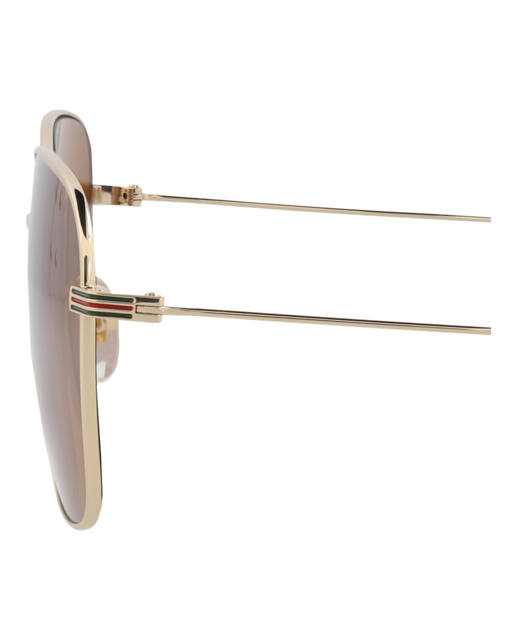 Gucci Gucci Mens Square/Rectangle Gold Gold Brown Fashion Designer Eyewear