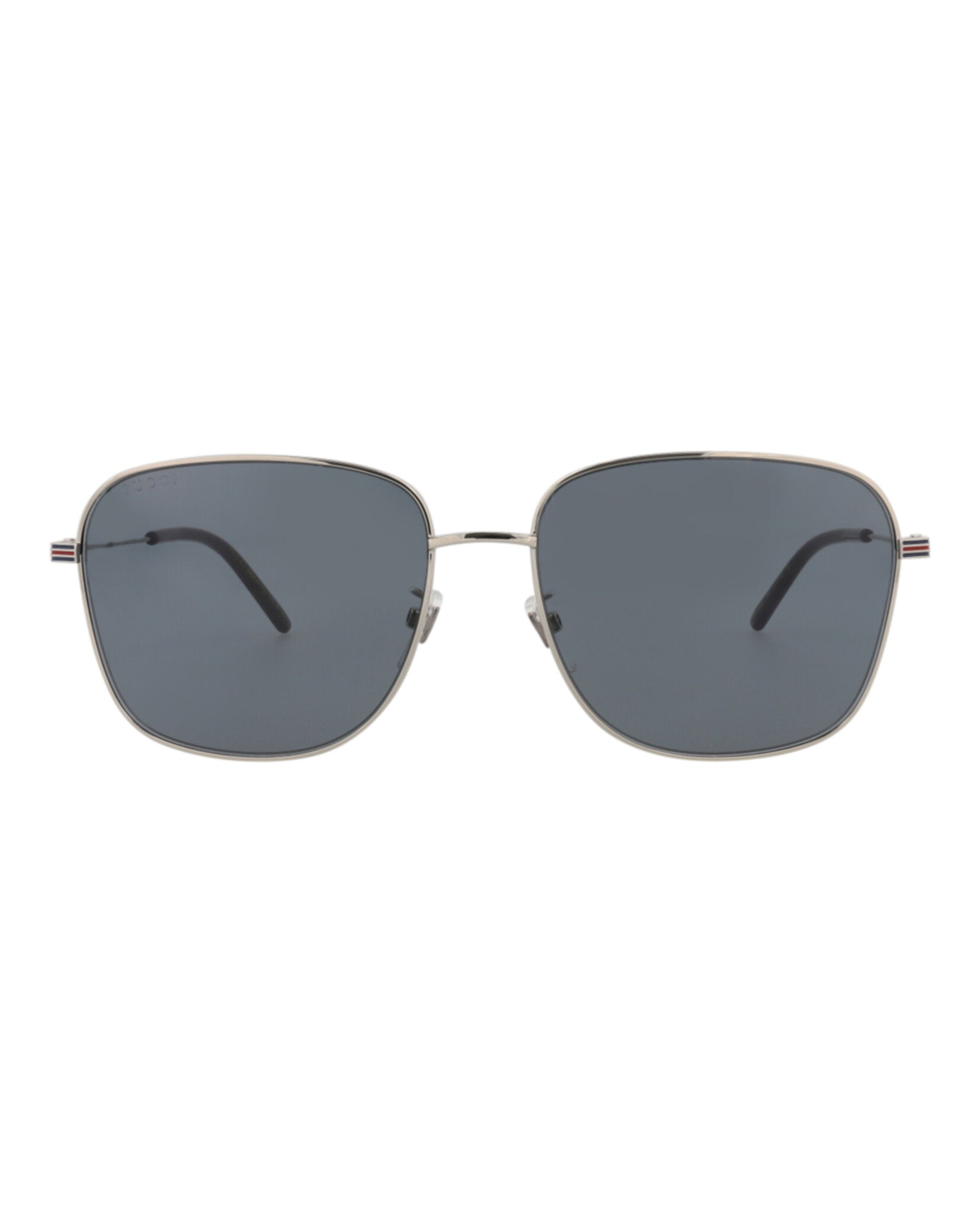 Gucci Gucci Mens Square/Rectangle Silver Silver Blue Fashion Designer Eyewear